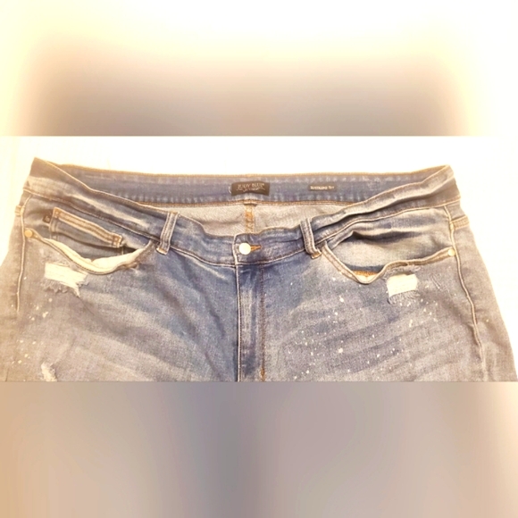 SZ 24W DISTRESSED BOYFRIEND JUDY BLUE JEANS WITH FRAYED HEM - Picture 7 of 11